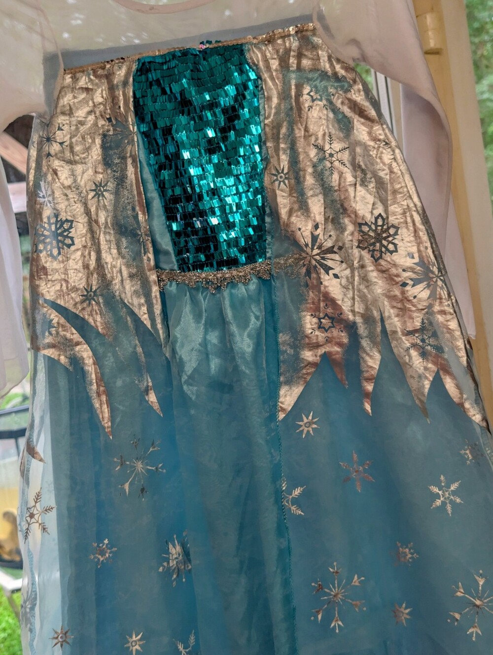 Girls Blue Sparkle Snow Princess Costume Dress, Size 140 (9-10)